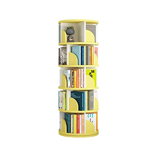 EESHHA Bücherregal Librería 5-stufiges drehbares Bücherregal, modernes 360-Grad-Display, bodenstehendes Bücherregal mit Schallwand, kreatives Bücherregal, Aufbewahrungsregal für Bürodekoration von EESHHA