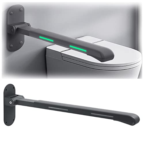 EEUK Haltegriffe dusche für senioren, Wandstützgriff klappgriff Rutschfreier Haltegriff Aus Edelstahl Faltbarer Sicherheitsgriff FüR Das Badezimmer FüR Badezimmer Und Toilette(Color:Schwarz) von EEUK