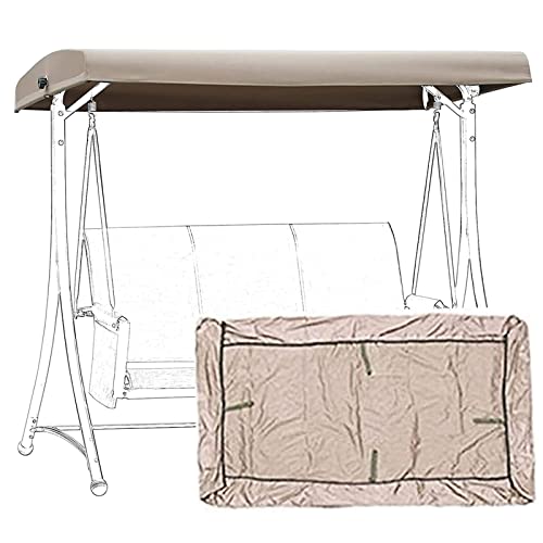 Sonnendach für Hollywoodschaukel, Erastzbezug Hollywoodschaukel Dachbezug Dachplane Wasserdichter und UV-Schutz aus 210D-Oxford-Gewebe für Garten-Schaukel Ersatzdach (Size:195x125x15cm,Color:Beige) von EEUK