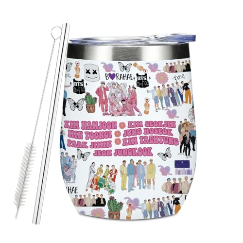 Lustiger Weinbecher mit K-Pop-Figur, koreanische Gruppe, Armee, 340 ml, isoliertes Weinglas, Edelstahl, Reise-Kaffeetasse, Sänger-inspirierte Song-Idee, Geschenk für Damen, Mädchen, Jungen, Fans Lustiger Weinbecher mit K-Pop-Figur, koreanische Gruppe, Armee, 340 ml, isoliertes Weinglas, Edelstahl, Reise-Kaffeetasse, Sänger-inspirierte Song-Idee, Geschenk für Damen, Mädchen, Jungen, Fans von EEooooX