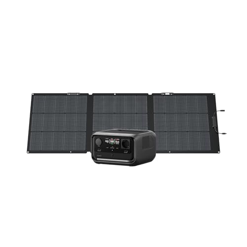 ECOFLOW RIVER 3 Plus Tragbare Powerstation mit 160 W Solarpanel, 286 Wh LFP Batterie, bis zu 1 200 W Leistung, 16 Stunden+ Laufzeit für 100 W Geräte, erweiterbar auf 858 Wh, Solargenerator für Outdoor von EF ECOFLOW