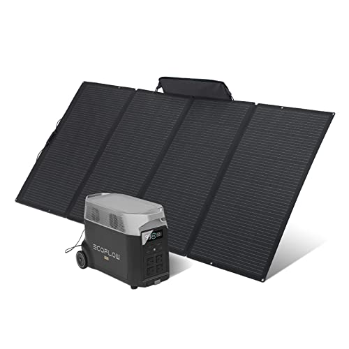 Ecoflow Solargenerator Delta Pro 3,6 kWh/3600 W mit Solarpanel auf Balkon mit 400 W, tragbares Kraftwerk für Haus, Camping, Camping im Freien, Wohnmobil und Notfall von EF ECOFLOW