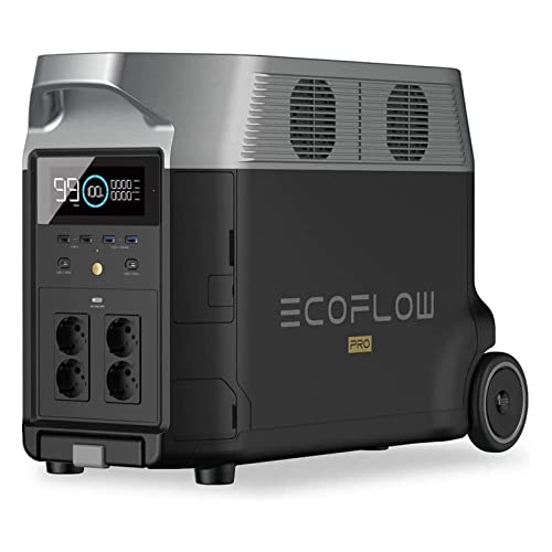 EF ECOFLOW DELTA Pro tragbare Powerstation 3600Wh, Solar Generator LiFePO4-Batterie mit 3600W AC Ausgängen, erweiterbare Stromversorgung bis zu 25kWh, Stromspeicher für Zuhause, Stromausfall, Reise von EF ECOFLOW