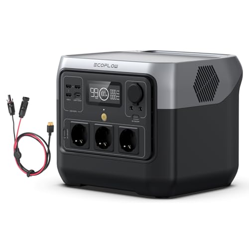 EF ECOFLOW RIVER 2 Pro 768WhTragbare Powerstation mit XT60i Kabel, Solargenerator mit LiFeP04, 3x 800W AC-Steckdosen, Schnellladung in 70 Stunde, Balkonkraft für Camping/Wohnmobile/zu Hause/Notstrom von EF ECOFLOW