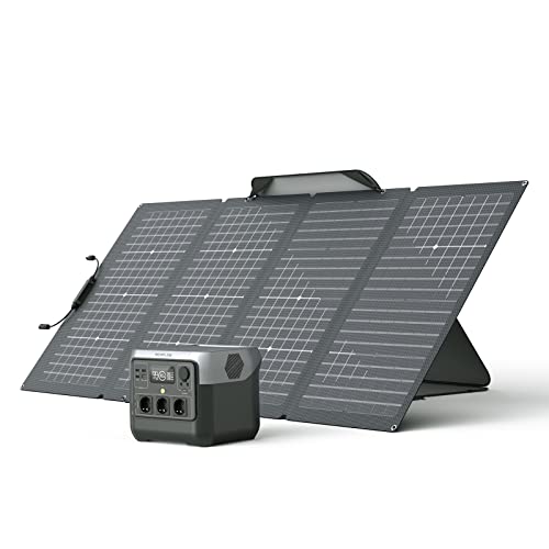 EF ECOFLOW RIVER 2 Pro Powerstation, 768Wh LiFePO4 Batterie Solar generator mit 220W Solarpanel, 3x 300W AC-Steckdosen (Spitze 1600W), Kleine Verpackungsmängel, Produkt unbenutzt(Generalüberholt) von EF ECOFLOW