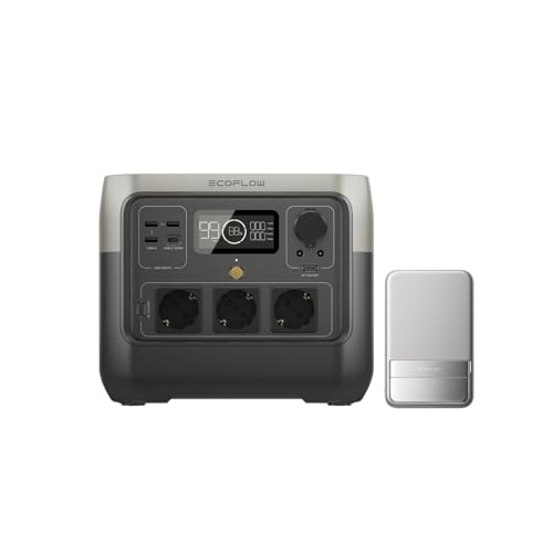 EF ECOFLOW RIVER 2 Pro Tragbare Powerstation LiFeP04 768Wh Akku mit RAPID 5000mAh magnetischer Powerbank Tragbares kabelloses Ladegerät mit integriertem USB-C-Kabel und Ständer von EF ECOFLOW