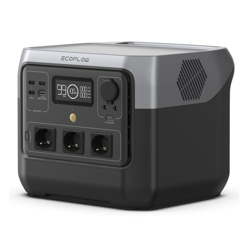 EF ECOFLOW Tragbare Powerstation RIVER 2 Pro, 768 Wh Solargenerator mit LiFeP04, Schnellladung in 70 Minuten, 3x 800 W AC-Steckdosen, Balkonkraft für Notstrom/Camping/Wohnmobile/zu Hause von EF ECOFLOW