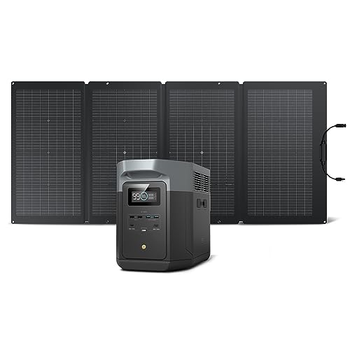 EcoFlow DELTA 2 Max tragbare Powerstation mit 220W Solarpanel, Solargenerator 2048Wh, Balkonkraftwerk mit speicher Solaranlage, Schnellladung für Camping, Wohnmobil, Garten, Outdoor von EF ECOFLOW