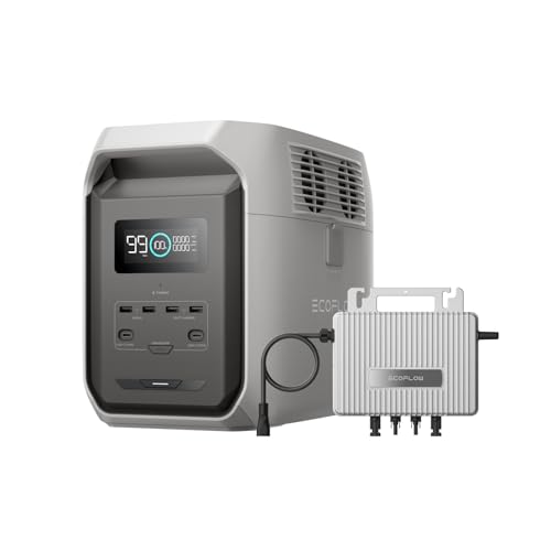 EcoFlow DELTA 3 1500 tragbare Powerstation 1536Wh, 0% VAT WLAN Stream Mikrowechselrichter 800W, LiFePO4-Batterie, 1,5 Std. volle Aufladung, Solargenerator für Notfälle, Wohnmobile und Camping von EF ECOFLOW