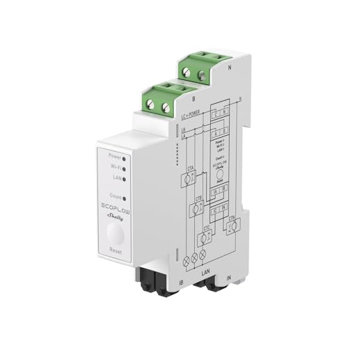 EcoFlow x Shelly Smart Meter, Intelligente Energieüberwachung für ganze Häuser, Nutzung des Haushaltsstromausgleichs, Maximierung der Solarenergienutzung, kompatibel mit EcoFlow STREAM Serie von EF ECOFLOW