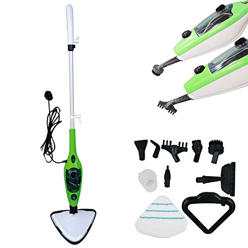 1300W Dampfreiniger 2-IN-1 Dampfmop Multifunktionaler Dampfbesen für Fliesen Böden und Polster, Tötet 99,9% der Bakterien und Viren Ohne Chemische, Steam Mop mit Dreieckigem Kopf von EFAN