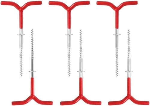 Camping-Zeltheringe, 6 Packungen Zeltheringe, Heringe im Freien, ultraleichte Haken-Zeltheringe, Baldachin-Heringe, Zeltheringe, Strand-Zeltheringe (Farbe: Rot) (Farbe: Rot) (Color : Red) von EFARMA