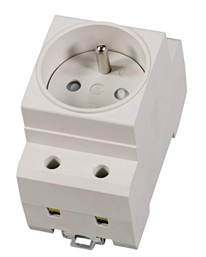 EFB-Elektronik Einbausteckdose 1-Fach für Hutschiene, Frankreich (UTE), grau von EFB-Elektronik