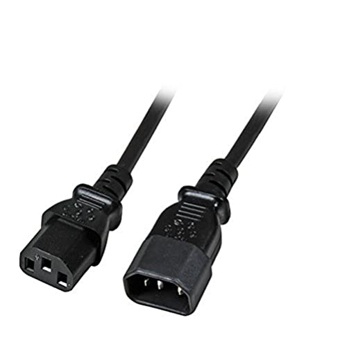 EFB-Elektronik Kaltgeräteverlängerung C14 180° - C13 180°, schwarz, 0.5 m, 3 x 0.75 mm², EK503.0,5 von EFB-Elektronik