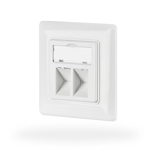 EFB-Elektronik Netzwerkdose 2-fach für Keystones, Weiss, RAL 9003 von EFB-Elektronik