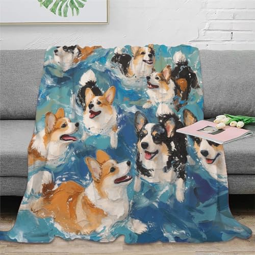 Corgi Flannel Blankets 3D Print Blanket Fluffy Throw Blankets Blanket for Sofa Bed Blanket for Bed Warm Blankets for Autumn Winter Gifts Für Kinder Teenager Erwachse 40x50inch(100x130cm) von EFCQJZRZ