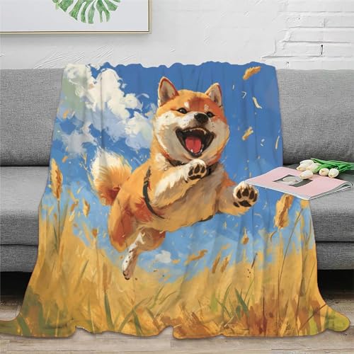 Shiba Inu Fashionable Blanket Warm Blanket 3D Printed Blanket for Various Uses for Sofa Bed Decor Für Kinder Teenager Erwachse 60x80inch(150x200cm) von EFCQJZRZ