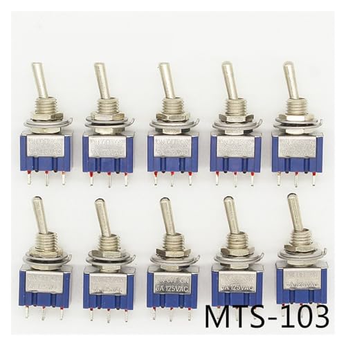 10Pcs ON-OFF-ON 3 Pin 3 Position Latching Toggle Switch AC 125V/6A 250V/3A EFDSVUHE von EFDSVUHE