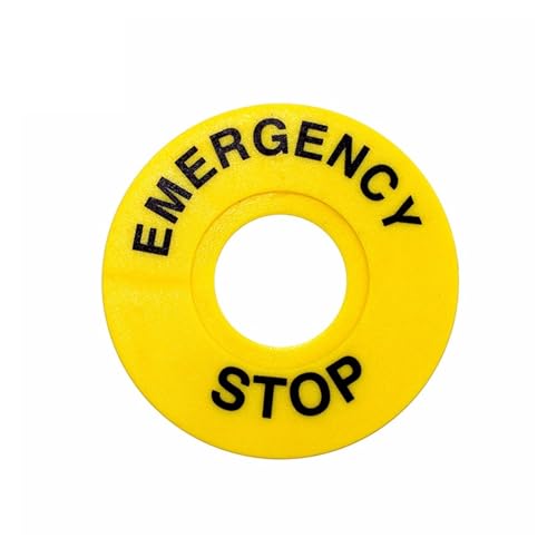 10pcs/lot ABS Emergency Stop Button Switch Alarm Ring Yellow Sign Button Box Warning STOP Outer Dia 60mm Opening 22mm EFDSVUHE von EFDSVUHE