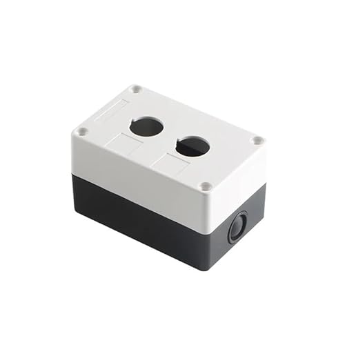 2P Two Holes 22mm Diameter Push Button Control Switch Box Electrical Accessory White Gray Black EFDSVUHE von EFDSVUHE