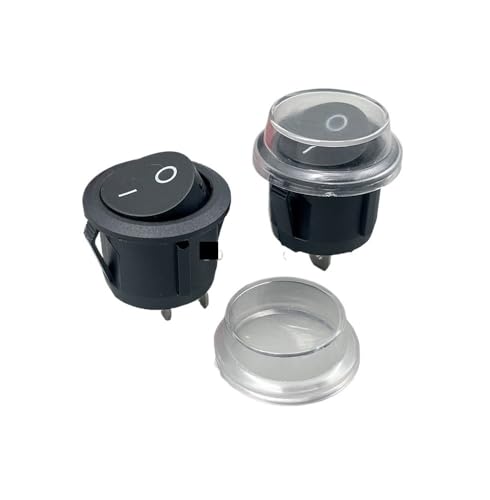 5 x KCD1-2 Round Black 2 Pin SPST ON-OFF Rocker Boat Switch 12V Snap + Coat EFDSVUHE von EFDSVUHE