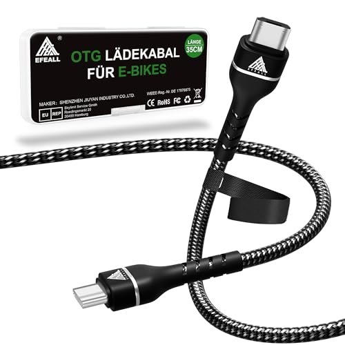 EFEALL EBike Ladekabel für iPhone 15/Android USB C für Bosch Intuvia, Kiox, Nyon(alt), Micro-USB B auf USB C kabel für Bosch Fahrradcomputer,35cm Länge OTG Ladefunktion Kabel für USB C von EFEALL