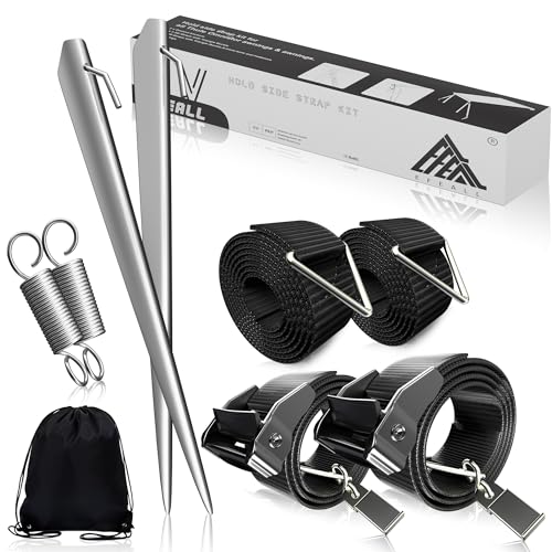 EFEALL Sturmband Markise Set für Thule Omnistor Wohnmobilausstattung, Sturmband für Vorzelt, Vorzelt Wohnwagen Hold Down Side Strap kit mit Sturmleine, Wohnmobil Zubehör mit Camping Sturmbänder von EFEALL