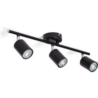Deckenleuchte verstellbar Metall 3 Strahler Albus Black Schwarz von LEDKIA