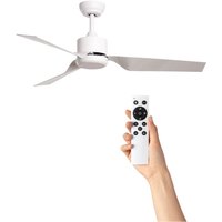 Deckenventilator Lautlos Minimal Weiß 132cm DC-Motor Weiß Ohne Licht, Fernbedienung, Wifi: False von EFECTOLED