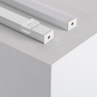 Efectoled - Aluminium-Oberflächenprofil mit Durchgehender Abdeckung für LED-Streifen bis 16mm Milchweiße Klemme 3 m von EFECTOLED