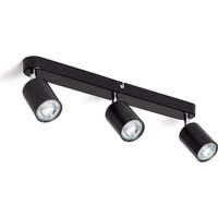 Efectoled - Deckenleuchte verstellbar Metall 3 Strahler Albus Black Large Schwarz von LEDKIA
