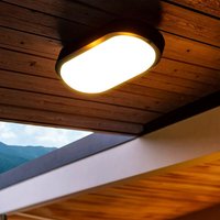 Efectoled - LED-Deckenleuchte 25W Oval für Aussen 96x198 mm IP65 Hublot Schwarz 6500K Kaltweiß von EFECTOLED