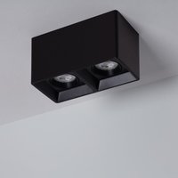 Efectoled - LED-Deckenleuchte Quadratisch Doppelt Schwarz mit GU10 Glühbirne Space 4000K Neutralweiß von EFECTOLED
