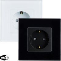 Efectoled - Steckdose Schuko Typ-F WiFi mit Glasrahmen Modern Weiß von EFECTOLED