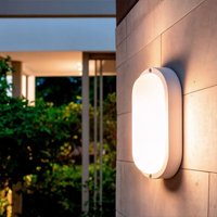 Efectoled - LED-Deckenleuchte 25W Oval für Aussen 96x198 mm IP65 Hublot Weiss 3000K Warmweiß von EFECTOLED