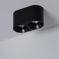 Efectoled - LED-Deckenleuchte Doppelt Schwarz mit GU10 Glühbirne Space 2700K Warmweiß von EFECTOLED