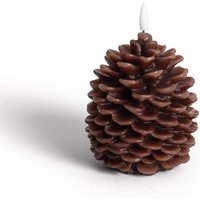 LED Kerze aus Naturwachs mit Batterie Konggle Braun von EFECTOLED