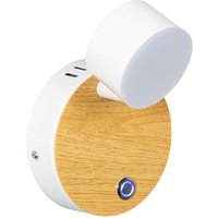 LED-Wandleuchte 5W Metall mit Taster Serifos Weiß von EFECTOLED