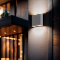 LED-Wandleuchte Aussen 6W Aluminium Quadratisch Doppelseitige Beleuchtung Luming Weiß 2700K Warmweiß von EFECTOLED