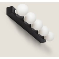 Ledkia - led Wandleuchte Badezimmer Metall 5 Strahler Aizkra Schwarz von LEDKIA