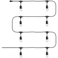 Efectoled - Set Girlande Waterproof 5.5m Schwarz + 8 LED-Glühbirnen E27 G45 3W Farbig Gelb von EFECTOLED
