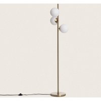 Ledkia - Stehlampe Metall und Glas Moonlight Brass Round 3 Strahler Gold von LEDKIA