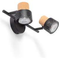 Efectoled - Wandleuchte aus Kork und Metall Zwei Spots Liksy Schwarz Efectoled - Wandleuchte aus Kork und Metall Zwei Spots Liksy Schwarz von LEDKIA