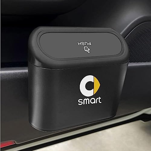 Auto Mülleimer, Für Smart 451 453 Fortwo Forfour Multifunktional wasserdicht Aufhängen Mülleimer Emblem Zubehör,A von EFEMIR