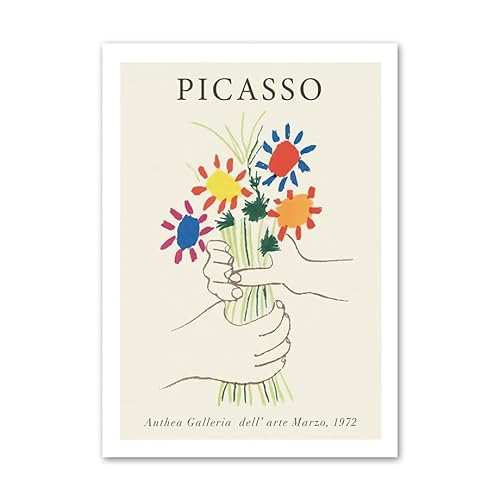 EFEMIR Picasso Ästhetisches Poster Farbe Abstrakte Wandkunst Kreative Leinwandmalerei Picasso Drucke Und Bild Zuhause Wohnzimmer Dekor 50x70cmx1 Kein Rahmen von EFEMIR