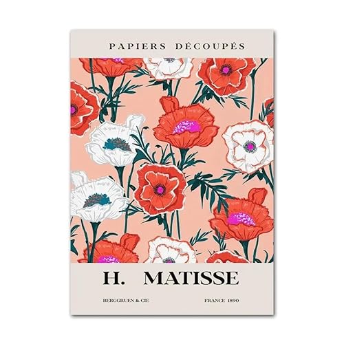 EFEMIR Vintage Henri Matisse Poster Bunte Blumen Wandkunst Henri Matisse Leinwand Malerei und Drucke Home Wohnzimmer Dekor Bild 50x70cm Kein Rahmen von EFEMIR