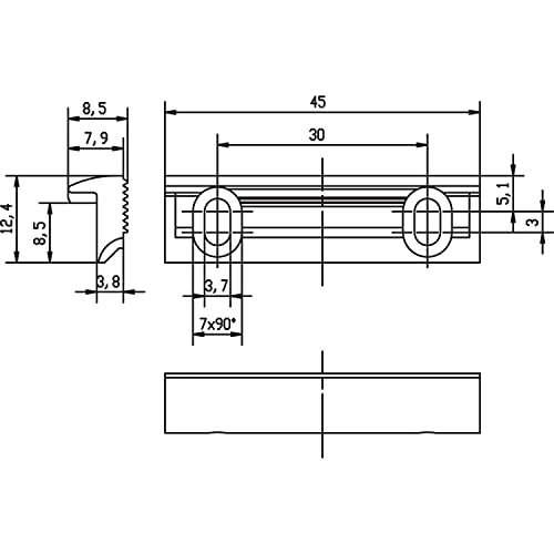 EFF-EFF 118.3400011 40 Effeff Aufschraubstück 118 FaFix für elektrischer Türöffner Türbeschlag, Stahl verzinkt 118.340, Silber von EFF-EFF