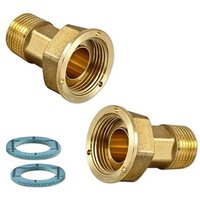 1 Satz Wasserzählerverschraubung 1/2'' AG x 3/4'' IG Überwurf flachdichtend - Messing von EFFEBI