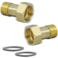 1 Satz Wasserzählerverschraubung 3/4'' AG x 1'' IG Überwurf flachdichtend - Messing von EFFEBI