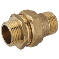 Messing Gewindefitting-Verschraubung 1'' AG x 1'' AG - flachdichtend Messing Gewindefitting-Verschraubung 1'' AG x 1'' AG - flachdichtend von EFFEBI